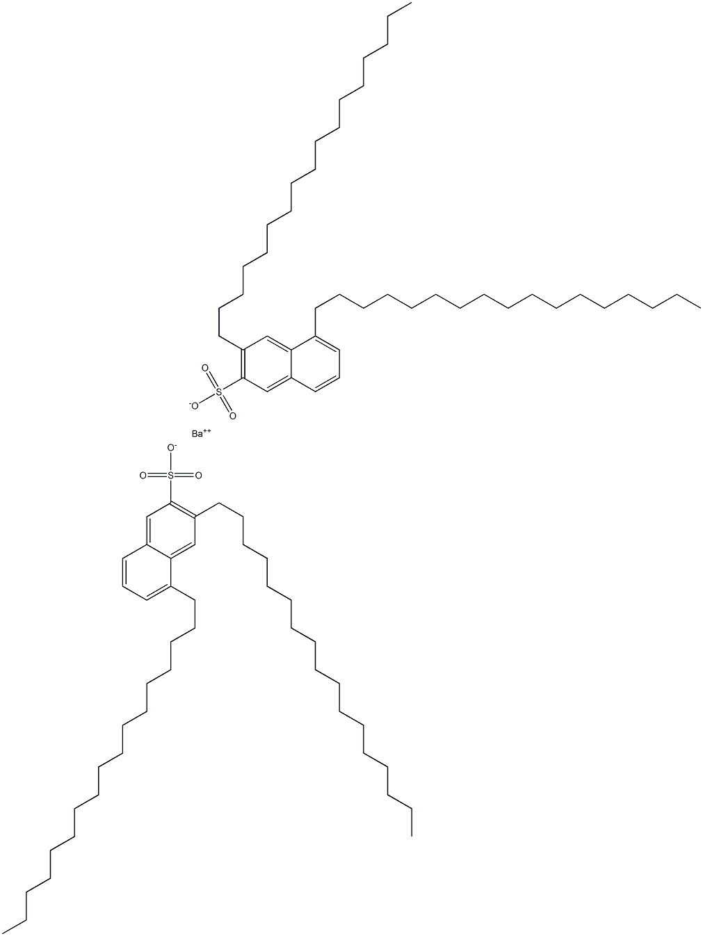 Bis(3,5-diheptadecyl-2-naphthalenesulfonic acid)barium salt 结构式