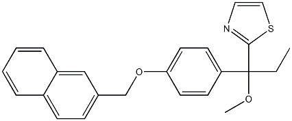 2-[1-Methoxy-1-[4-[(2-naphthalenyl)methoxy]phenyl]propyl]thiazole 结构式