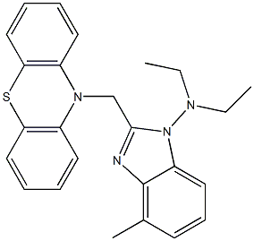 1-(Diethylamino)methyl-2-(10H-phenothiazin-10-ylmethyl)-1H-benzimidazole 结构式