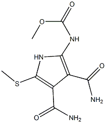 2-[(Methoxycarbonyl)amino]-5-[methylthio]-1H-pyrrole-3,4-dicarboxamide 结构式