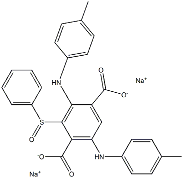 2-(Phenylsulfinyl)-3,6-di(p-toluidino)terephthalic acid disodium salt 结构式