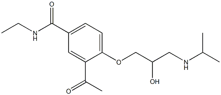 1-[4-[Ethylcarbamoyl]-2-acetylphenoxy]-3-[isopropylamino]-2-propanol 结构式