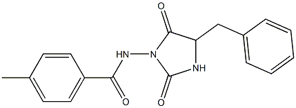 3-(4-Methylbenzoylamino)-5-benzylimidazolidine-2,4-dione 结构式