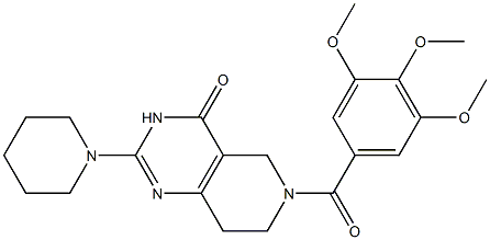 2-Piperidino-6-(3,4,5-trimethoxybenzoyl)-5,6,7,8-tetrahydropyrido[4,3-d]pyrimidin-4(3H)-one 结构式