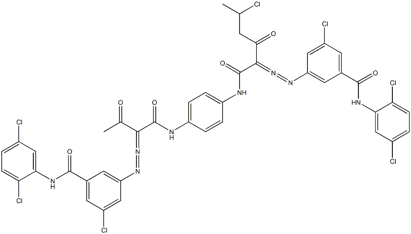 3,3'-[2-(1-Chloroethyl)-1,4-phenylenebis[iminocarbonyl(acetylmethylene)azo]]bis[N-(2,5-dichlorophenyl)-5-chlorobenzamide] 结构式