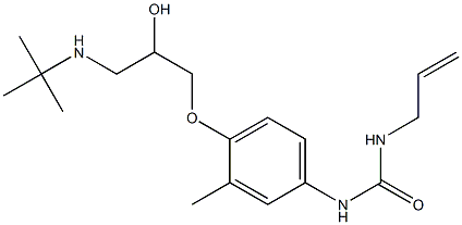 1-(2-Propenyl)-3-[3-methyl-4-[2-hydroxy-3-[tert-butylamino]propoxy]phenyl]urea 结构式