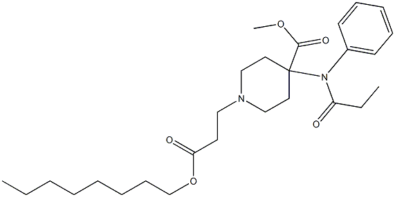 4-Methoxycarbonyl-4-(N-phenyl-N-propanoylamino)piperidine-1-propionic acid octyl ester 结构式