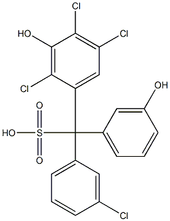 (3-Chlorophenyl)(2,4,5-trichloro-3-hydroxyphenyl)(3-hydroxyphenyl)methanesulfonic acid 结构式