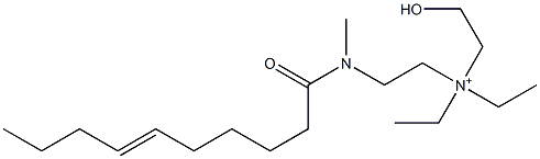 2-[N-Methyl-N-(6-decenoyl)amino]-N,N-diethyl-N-(2-hydroxyethyl)ethanaminium 结构式