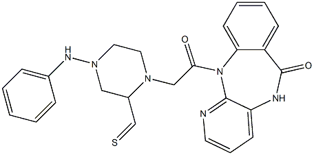 5,11-Dihydro-11-[[4-phenylamino(thiocarbonyl)-1-piperazinyl]acetyl]-6H-pyrido[2,3-b][1,4]benzodiazepin-6-one 结构式