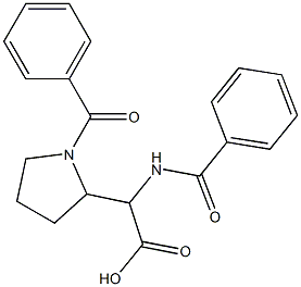 2-(1-Benzoylpyrrolidin-2-yl)-2-(benzoylamino)acetic acid 结构式