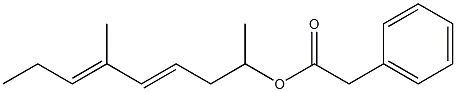 Phenylacetic acid 1,5-dimethyl-3,5-octadienyl ester 结构式