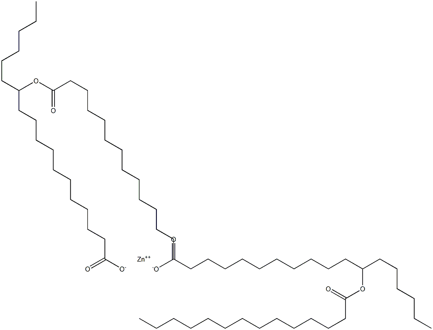 Bis(12-myristoyloxystearic acid)zinc salt 结构式