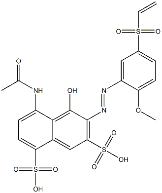 5-Acetylamino-4-hydroxy-3-[2-methoxy-5-(vinylsulfonyl)phenylazo]-2,8-naphthalenedisulfonic acid 结构式