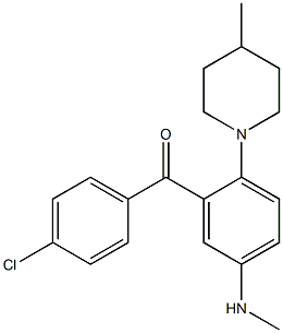 4-Chloro-5'-methylamino-2'-(4-methyl-1-piperidinyl)benzophenone 结构式