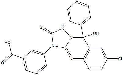 3-[[7-Chloro-1,2,3,9-tetrahydro-9-hydroxy-9-phenyl-2-thioxo[1,2,4]triazolo[5,1-b]quinazolin]-3-yl]benzoic acid 结构式