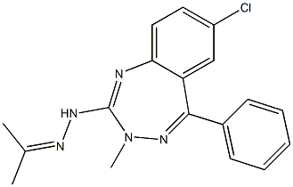 Acetone (7-chloro-5-phenyl-3-methyl-3H-1,3,4-benzotriazepin-2-yl)hydrazone 结构式