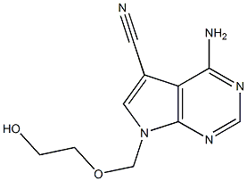 4-Amino-7-[(2-hydroxyethoxy)methyl]-7H-pyrrolo[2,3-d]pyrimidine-5-carbonitrile 结构式