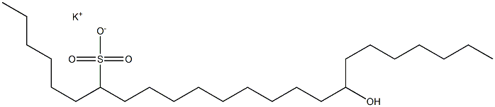 17-Hydroxytetracosane-7-sulfonic acid potassium salt 结构式