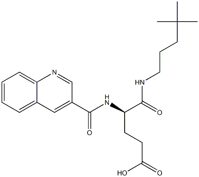 (R)-4-(3-Quinolinylcarbonylamino)-5-oxo-5-(4,4-dimethylpentylamino)valeric acid 结构式