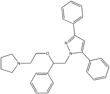 3,5-Diphenyl-1-[2-phenyl-2-[2-(pyrrolidin-1-yl)ethoxy]ethyl]-1H-pyrazole 结构式