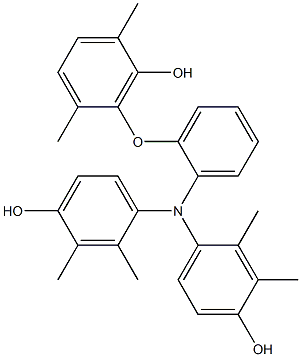 N,N-Bis(4-hydroxy-2,3-dimethylphenyl)-2-(6-hydroxy-2,5-dimethylphenoxy)benzenamine 结构式