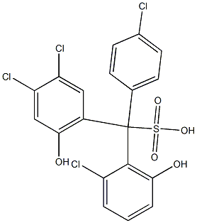 (4-Chlorophenyl)(2-chloro-6-hydroxyphenyl)(3,4-dichloro-6-hydroxyphenyl)methanesulfonic acid 结构式