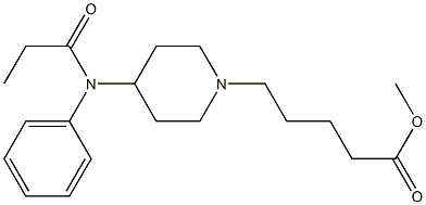 4-(N-Phenyl-N-propanoylamino)piperidine-1-valeric acid methyl ester 结构式