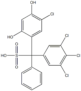 (5-Chloro-2,4-dihydroxyphenyl)(3,4,5-trichlorophenyl)phenylmethanesulfonic acid 结构式