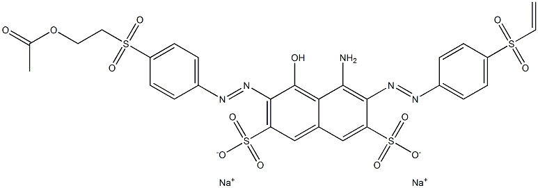 3-[p-(2-Acetoxyethylsulfonyl)phenylazo]-5-amino-4-hydroxy-6-[p-(vinylsulfonyl)phenylazo]-2,7-naphthalenedisulfonic acid disodium salt 结构式