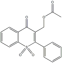 3-(Acetyloxymethyl)-2-phenyl-4H-1-benzothiopyran-4-one 1,1-dioxide 结构式