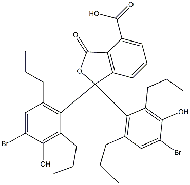 1,1-Bis(4-bromo-3-hydroxy-2,6-dipropylphenyl)-1,3-dihydro-3-oxoisobenzofuran-4-carboxylic acid 结构式