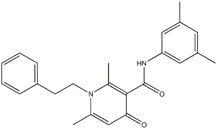 N-(3,5-Dimethylphenyl)-1-phenethyl-2,6-dimethyl-4-oxo-1,4-dihydro-3-pyridinecarboxamide 结构式