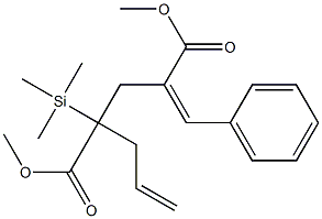4-Benzylidene-2-(2-propenyl)-2-(trimethylsilyl)pentanedioic acid dimethyl ester 结构式