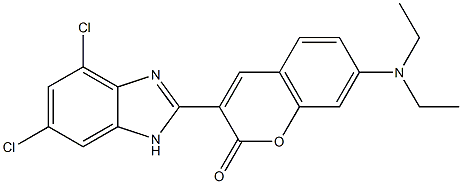 7-(Diethylamino)-3-(4,6-dichloro-1H-benzimidazol-2-yl)coumarin 结构式