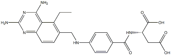 N-[4-[[(2,4-Diamino-5-ethylquinazolin-6-yl)methyl]amino]benzoyl]-L-aspartic acid 结构式