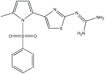 2-[[Amino(amino)methylene]amino]-4-(1-phenylsulfonyl-2-methyl-1H-pyrrol-5-yl)thiazole 结构式