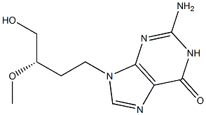 2-Amino-9-[(3S)-4-hydroxy-3-methoxybutyl]-1,9-dihydro-6H-purin-6-one 结构式