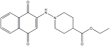 1-[(1,4-Dihydro-1,4-dioxonaphthalen)-2-ylamino]piperidine-4-carboxylic acid ethyl ester 结构式