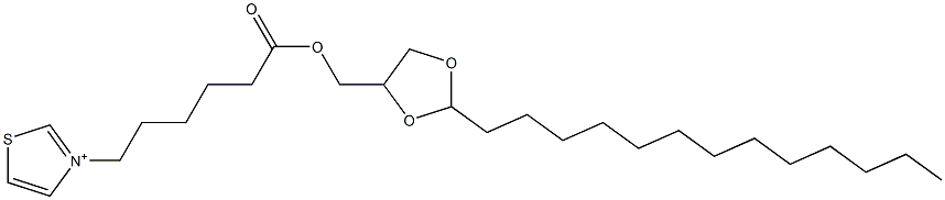 3-[6-(2-Tridecyl-1,3-dioxolan-4-ylmethoxy)-6-oxohexyl]thiazolium 结构式