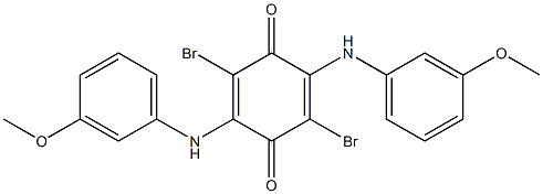 2,5-Bis[(3-methoxyphenyl)amino]-3,6-dibromo-2,5-cyclohexadiene-1,4-dione 结构式