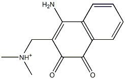 [[(4-Amino-1,2-dihydro-1,2-dioxonaphthalen)-3-yl]methyl]-N,N-dimethylaminium 结构式