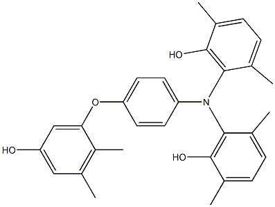 N,N-Bis(6-hydroxy-2,5-dimethylphenyl)-4-(5-hydroxy-2,3-dimethylphenoxy)benzenamine 结构式