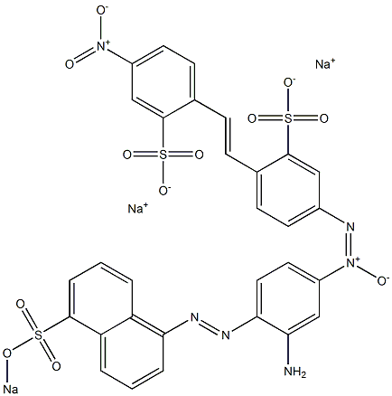 4-[3-Amino-4-[5-(sodiosulfo)-1-naphtylazo]phenyl-ONN-azoxy]-4'-nitrostilbene-2,2'-disulfonic acid disodium salt 结构式