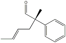 [S,E,(-)]-2-Methyl-2-phenyl-4-hexenal 结构式