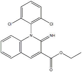 1-(2,6-Dichlorophenyl)-1,2-dihydro-2-imino-3-quinolinecarboxylic acid ethyl ester 结构式