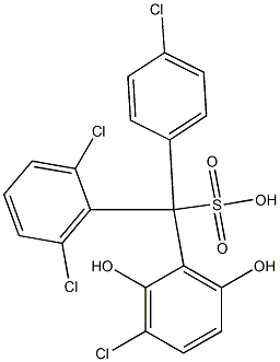 (4-Chlorophenyl)(2,6-dichlorophenyl)(3-chloro-2,6-dihydroxyphenyl)methanesulfonic acid 结构式