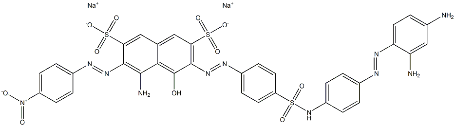 3-[4-[[4-(2,4-Diaminophenylazo)anilino]sulfonyl]phenylazo]-4-hydroxy-5-amino-6-(4-nitrophenylazo)naphthalene-2,7-disulfonic acid disodium salt 结构式