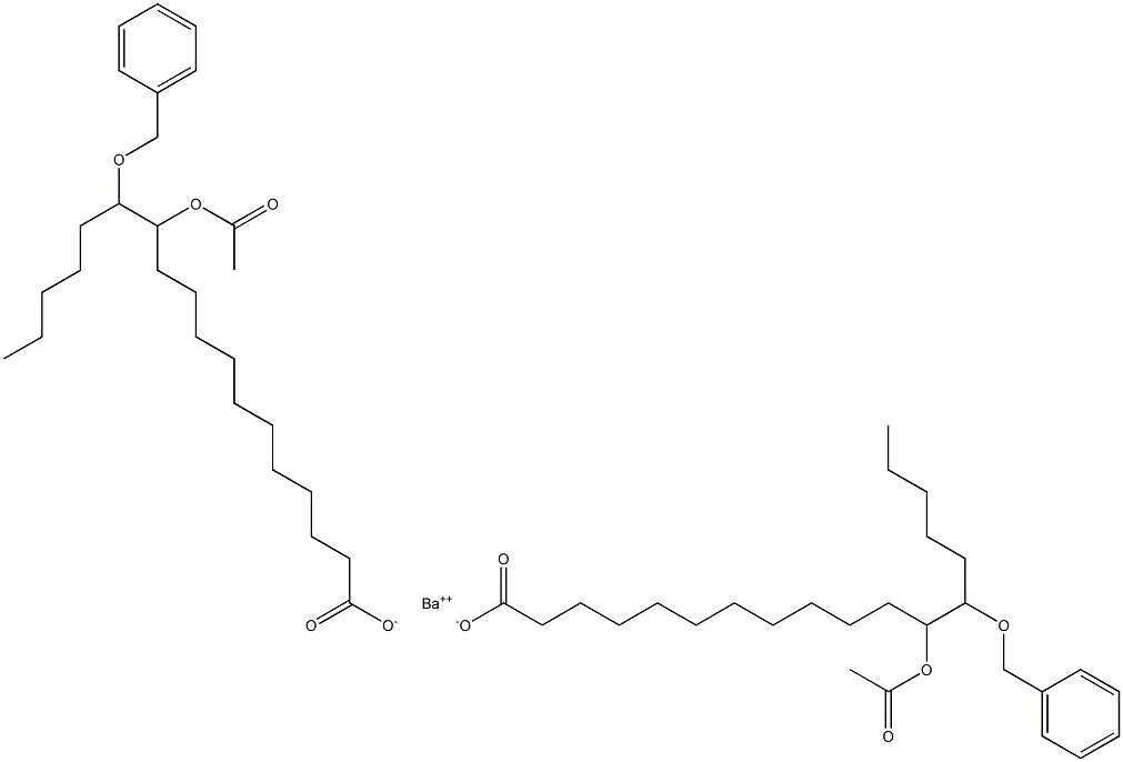 Bis(13-benzyloxy-12-acetyloxystearic acid)barium salt 结构式