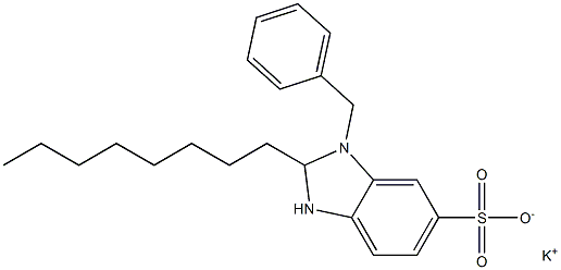 1-Benzyl-2,3-dihydro-2-octyl-1H-benzimidazole-6-sulfonic acid potassium salt 结构式